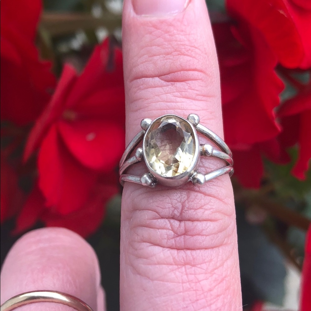 Citrine Sterling Silver Ring - Size 5.75
